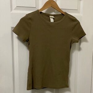 H&M Khaki Short Sleeve Tee